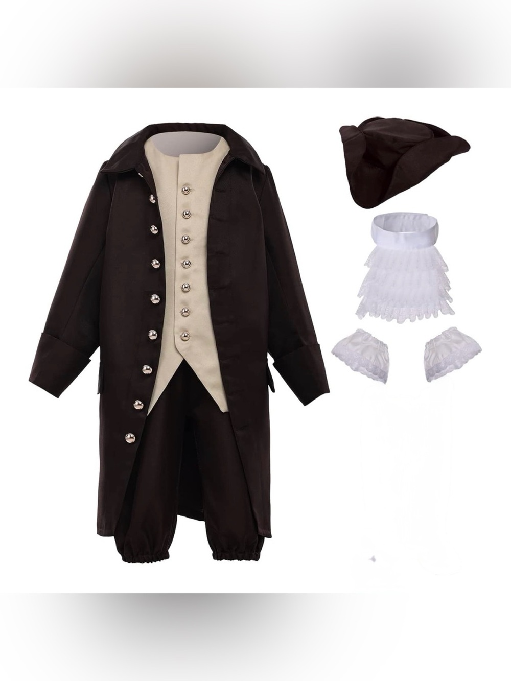 BPURB Colonial Costume Boys 18th Century American Costume Size 16